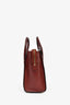 Celine Burgundy Leather Luggage Micro Tote Bag