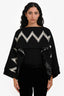 Pre-loved Chanel™ 2016 Black/White Wool Cashmere Blend Knit Reversible Cape Top