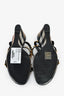 Burberry Black Leather Nova Check Wedge Heels Size 39