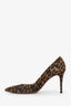 Gianvito Rossi Leopard Print Suede Pointed Toe Heels Size 40