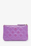 Pre-loved Chanel™ Purple Quilted Patent Leather O-Case Wallet