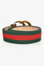 Gucci Green/Red Web Brown Leather GG Belt Size 90/36