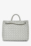 Bottega Veneta Sterling Grey Intecciato Leather Small Andiamo