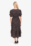 Ba&sh Black/White Patterned Short Sleeve Midi Dress Size S