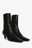 Toteme Black Leather Kitten Heel Square Toe Ankle Boots Size 37