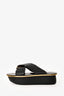 Marni Black/Gold Leather Crossover Sandals Size 39