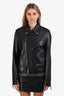 Thierry Mugler Black Leather Piercing Detail Biker Jacket Size 40