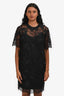 Carven Black Lace Short Sleeve Mini Dress Size 36
