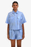 Sandro Periwinkle Blue Nylon Button Down + Shorts Set Size XS