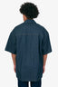 Gucci Blue Denim Oversized Short Sleeve Shirt with Web Label Size 50 Mens