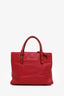 Balenciaga Red Calfskin Leather Mini Papier A4 Magnet Tote Bag with Strap