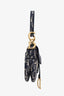 Christian Dior Navy Oblique Embroidery Saddle Bag