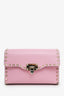 Valentino Pink Leather Rockstud Medium Flap Bag