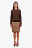 Pre-loved Chanel™ 19A Gold Tweed Wool Blend Midi Skirt Size 36