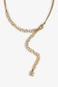 Collier Chanel 20A avec nœud CC, chaîne en cuir et finitions dorées