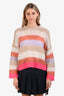 Red Valentino Cream/Orange Striped Mohair Blend Sweater Size Small