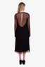Salvatore Ferragamo Black Silk Blend Sheer Layered Dress with Slip Size 42
