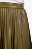 Weekend Max Mara Green Vegan Leather Pleated Skirt Size 8