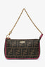 Fendi Brown/Pink Zucca Print Pochette
