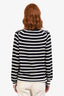 Sacai Navy Blue/White Cotton Striped Drawstring Sweater Size 1