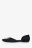 Roger Vivier Black Satin D'Orsay Crystal Embellished Flats Size 36