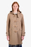 Saint Laurent Beige Wool Wood Horn Duffle Jacket Size 42