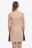 Stella McCartney Beige/Orange Silk Short Sleeve Mini Dress Size M