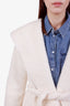 Max Mara Taupe Wool Angora Belted Coat Size 10