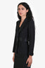 Dolce & Gabbana Black Wool Single Breasted Satin Sash Belt and Lapel Blazer Size 36