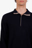 Loro Piana Navy Cashmere Quarter Zip Sweater Size 54 Men's
