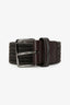 Brunello Cucinelli Brown Bead Embellished Woven Belt Size OS