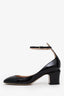 Valentino Black Patent Leather 'Tan-Go' Ankle Strap Pumps Size 36.5