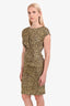 Carolina Herrera Brown/Yellow Printed Midi Dress Size 4