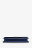 Gucci Blue Grained Leather Interlocking G Wallet On Chain