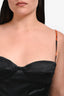 Roberto Cavalli Black Satin Mini Dress Size 46