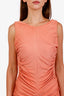 Elie Saab Coral Ruched Open Back Maxi Dress Size 42