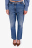Pre-Loved Chanel™ 2025 Blue Denim Logo Jeans Size 40