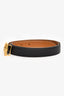 Hermès 2022 Gold/Black Leather Flot Buckle Reversible 24mm Belt Size 85