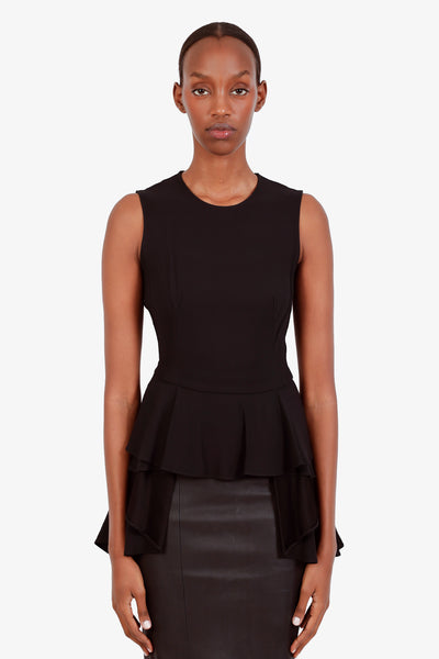 Alexander McQueen ブラック ノースリーブ トップス Alexander McQueen Black Sleeveless Ruffled Top Size 38 – Mine & Yours