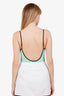 Pre-loved Chanel™ 26M Coco Beach Collection Turquoise Textured One-piece Swimsuit Size 40