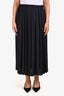 Tibi Black Pleated Satin Maxi Skirt Size XL