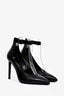 Saint Laurent Black Leather Ankle Strap Pumps Size 37