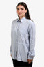 Sibel Saral Blue Gingham Cotton Wrinkle Button-Up Shirt Size L