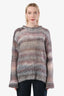 Pull ajouré rayé rose/gris en mohair et alpaga Acne Studios, taille L