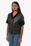 Moschino Cheap and Chic Brown Leather Shearling Button SS Jacket Est Size 6