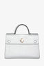 Christian Dior Silver Metallic Leather Diorever Medium Top Handle with Strap
