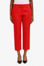 Alexander McQueen Red Wool Silk Trousers Size 40