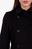 Burberry Black Cashmere Wool Double Breasted Belted Coat Size US 8