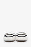 Pre-loved Chanel™ 2023 White/Black Knit CC Logo Mules Size 38
