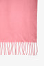 Acne Studios Pink Virgin Wool Fringe Scarf